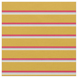 Light Cyan, Grey, Crimson en Goldenrod Stripes Stof