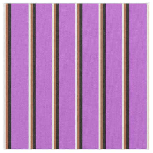 Light Cyan, Sienna, Black en Orchid Pattern Stof (Close Up)