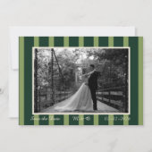 Light & Dark Green Thin Stripe Invitation Kaart (Voorkant)