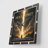 Light Descends Cross Mountain Golden Life Vierkante Klok (Hoek)