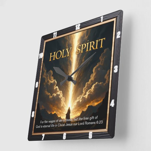 Light Descends Cross Mountain Golden Life Vierkante Klok (Hoek)