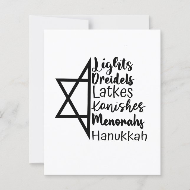Light Dreidel Latke Kanish Menorah Hanukkah (Voorkant)