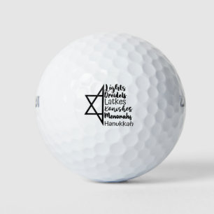 Light Dreidel Latke Kanish Menorah Hanukkah Golfballen