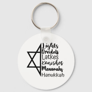 Light Dreidel Latke Kanish Menorah Hanukkah Sleutelhanger
