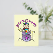 Light Drummer Girl Briefkaart (Staand voorkant)