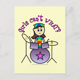 Light Drummer Girl Briefkaart