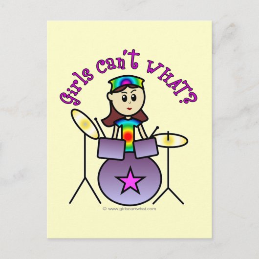Light Drummer Girl Briefkaart (Voorkant)