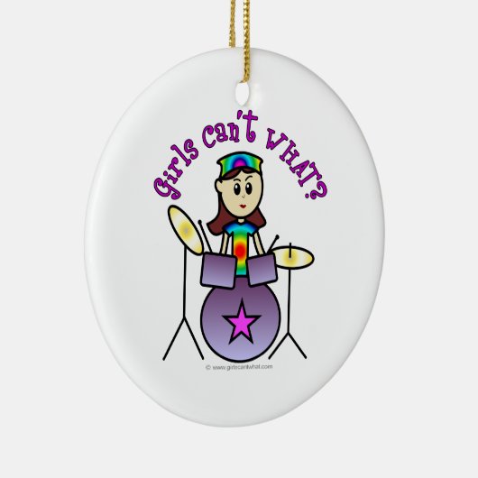 Light Drummer Girl Keramisch Ornament (Rechts)