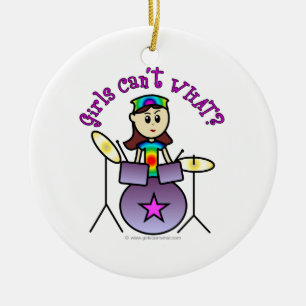 Light Drummer Girl Keramisch Ornament