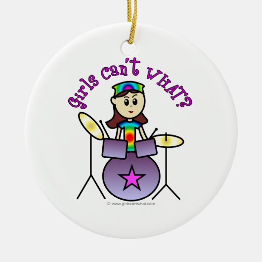 Light Drummer Girl Keramisch Ornament (Voorkant)