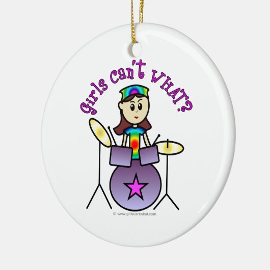 Light Drummer Girl Keramisch Ornament (Links)