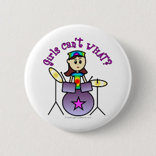 Light Drummer Girl Ronde Button 5,7 Cm