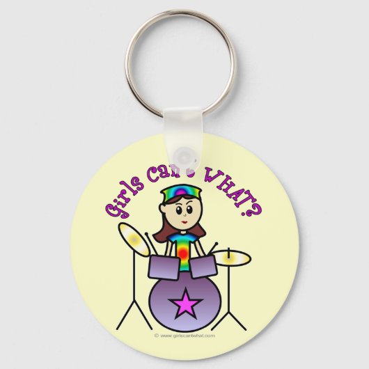 Light Drummer Girl Sleutelhanger (Voorkant)