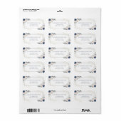 Light Dusty Blue Blush Pink Gold Floral Address Etiket (Full Sheet)