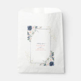 Light Dusty Blue Blush Pink Gold Floral Weddenscha Bedankzakje