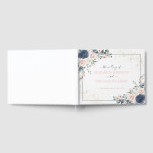 Light Dusty Blue Blush Pink Gold Floral Weddenscha Gastenboek (Volledig)