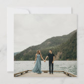 Light Dusty Blue Burgundy Gold Floral Photo Square Kaart (Achterkant)