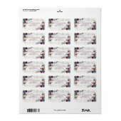 Light Dusty Blue Burgundy Gold Weddenschap Etiket (Full Sheet)