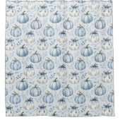 Light Dusty Blue Pumpkin Pattern - Shower Curtain Douchegordijn (Voorkant)