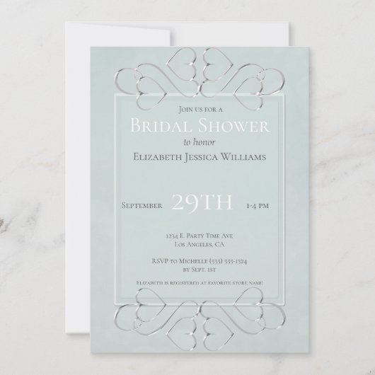 Light Dusty Blue Romantic-Vrijgezellenfeest Kaart (Voorkant)