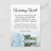 Light Dusty Blue Roos Wedding Wishing Well Poem Informatiekaartje (Voorkant)