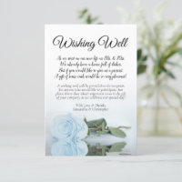 Light Dusty Blue Roos Wedding Wishing Well Poem