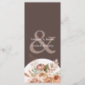 Light Earth Tone Bloemen Rustiek Boho Trouwmenu Programmakaart (Achterkant)