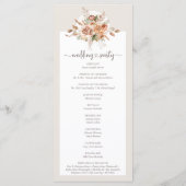 Light Earth Tone Bloemen Rustieke Boho Wedding Par Programmakaart (Achterkant)