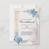 Light Elegant Blue Floral Wedding Kaart (Voorkant)