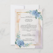 Light Elegant Blue Floral Wedding Kaart (Achterkant)