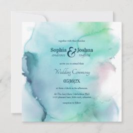 Light Elegant Waterverf Abstract Wedding Kaart