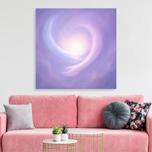 Light Embrace Abstract Spiritual Energy inLavender Canvas Afdruk (Insitu (Woonkamer))