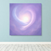 Light Embrace Abstract Spiritual Energy inLavender Canvas Afdruk (Insitu (Houten vloer))