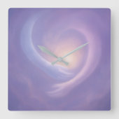Light Embrace Serene Abstract in Lavender Light Vierkante Klok (Voorkant)