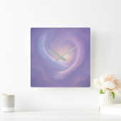 Light Embrace Serene Abstract in Lavender Light Vierkante Klok (Huis)