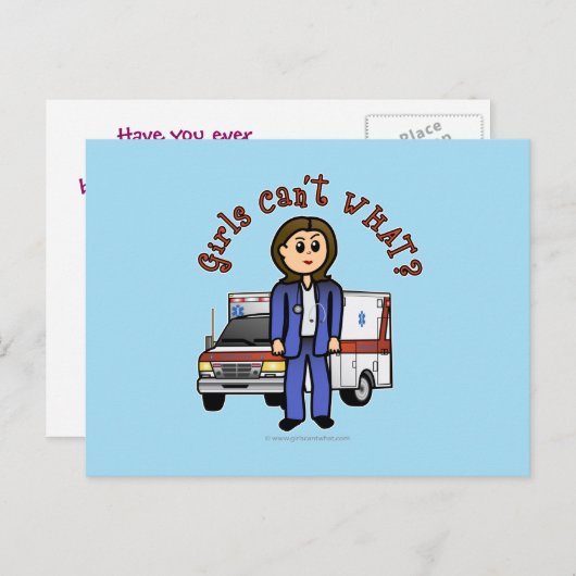 Light EMT Paramedic Girl Briefkaart (Voorkant / Achterkant)