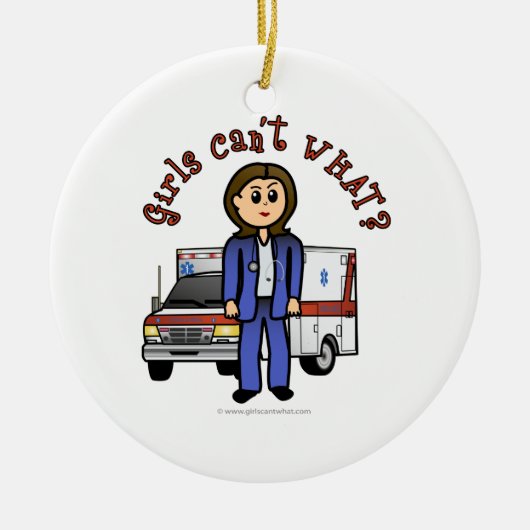 Light EMT Paramedic Girl Keramisch Ornament (Voorkant)
