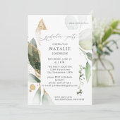 Light Eucalyptus Glow Gold Graduparty Kaart (Staand voorkant)