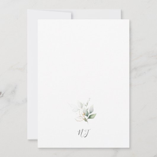 Light Eucalyptus Glow Gold Graduparty Kaart (Achterkant)