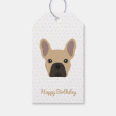Light Fawn French Bulldog Birthday Cadeaulabel (Voorkant)