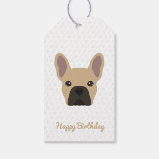 Light Fawn French Bulldog Birthday Cadeaulabel