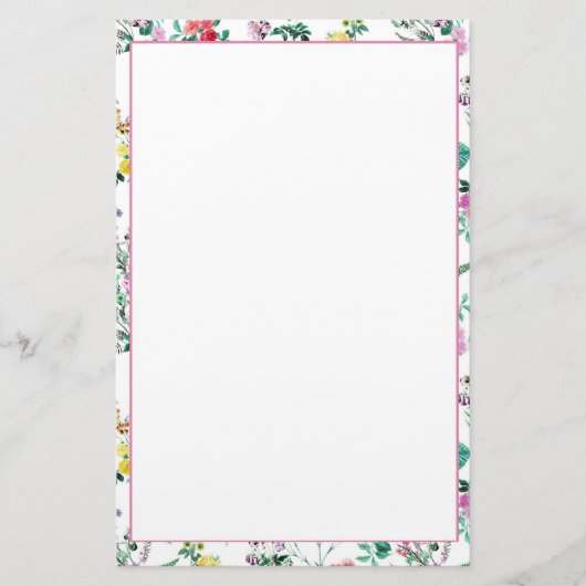 Light Floral Pattern Briefpapier (Voorkant)