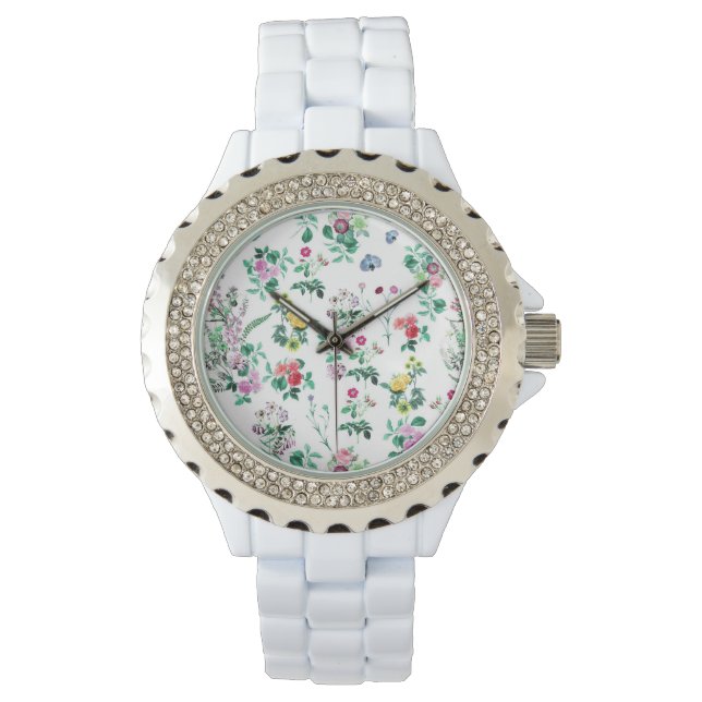 Light Floral Pattern Horloge (Voorkant)