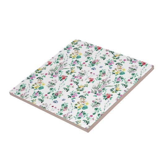 Light Floral Pattern Tegeltje (Zijkant)