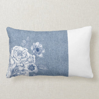 Light Flowers Denim Pillow Kussen