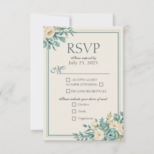 Light Formal Floral Response Kaart (Voorkant)