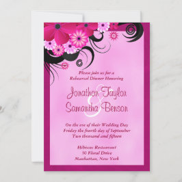 Light Fuchsia 5x7 Wedding Rehearsal Dinner Invitae Kaart