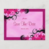 Light Fuchsia Floral Save the Date Notice Briefkaart (Voorkant)
