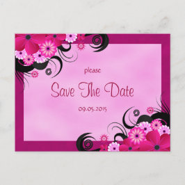 Light Fuchsia Floral Save the Date Notice Briefkaart