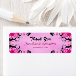 Light Fuchsia Floral Small Wedding Favor Labels